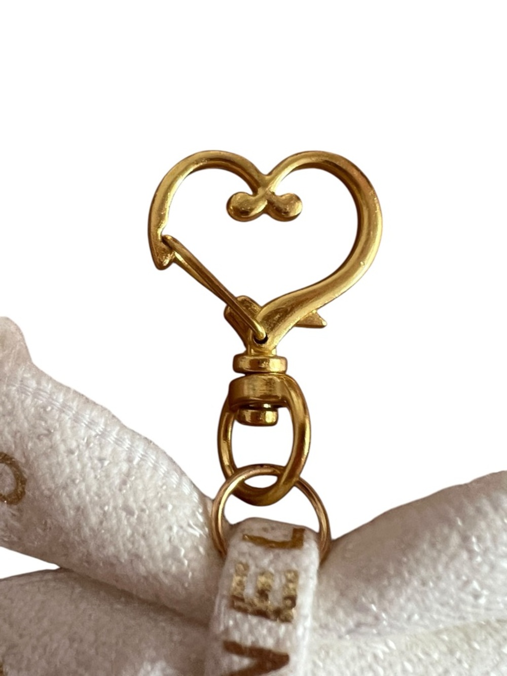CHANEL White and Gold Bow Key & Card Holder Charm - Picture 11 of 13